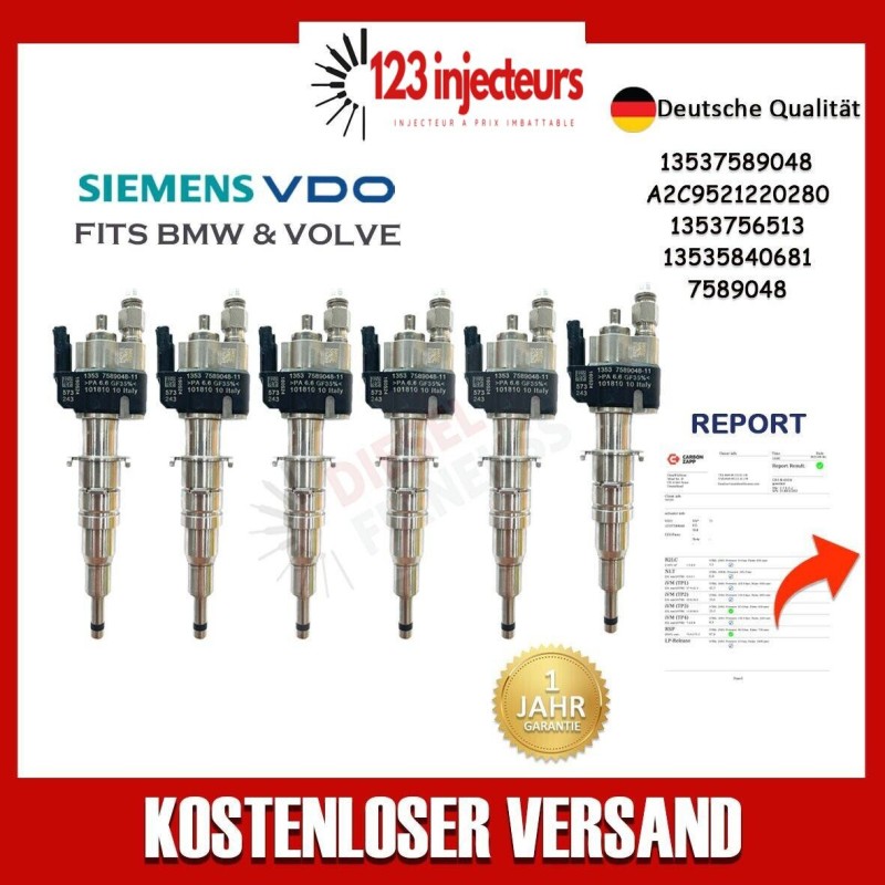 6x Injecteur VDO 13537589048 13537565137 N43 N53 BMW Essence A2C9521220280 6x Injecteur VDO 13537589048 13537565137 N43 N53 BMW Essence A2C9521220280