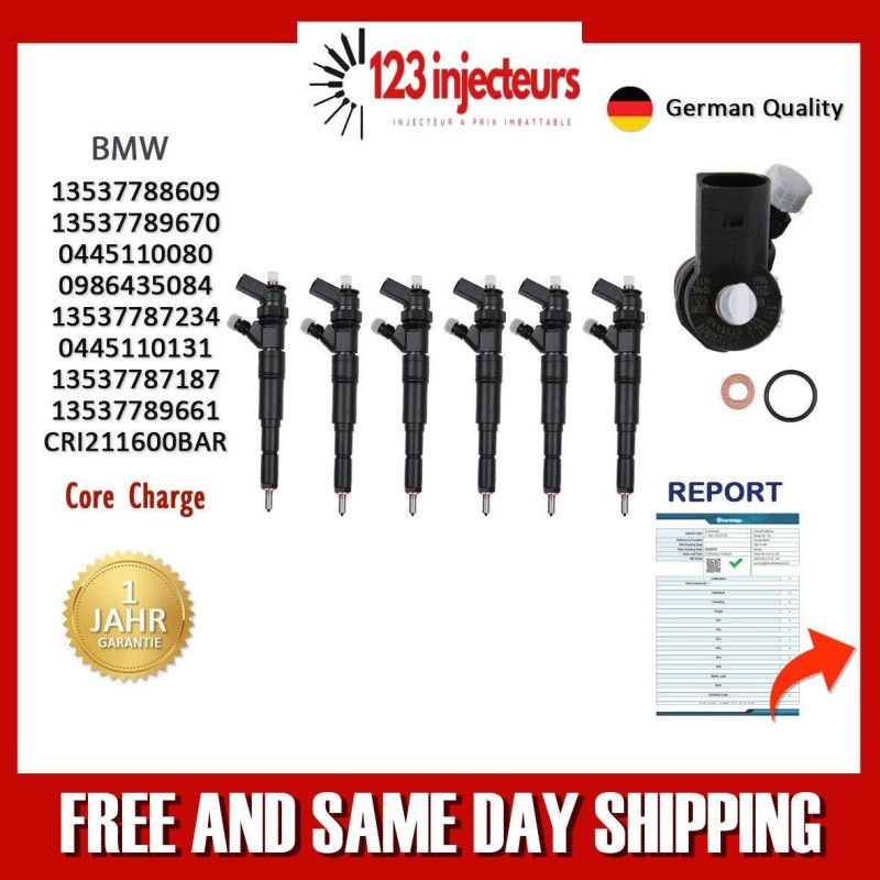 6x Injecteur BMW E60 530d 160kW E61 530d X5 E53 0445110131 0986435084 E46 6x Injecteur BMW E60 530d 160kW E61 530d X5 E53 0445110131 0986435084 E46