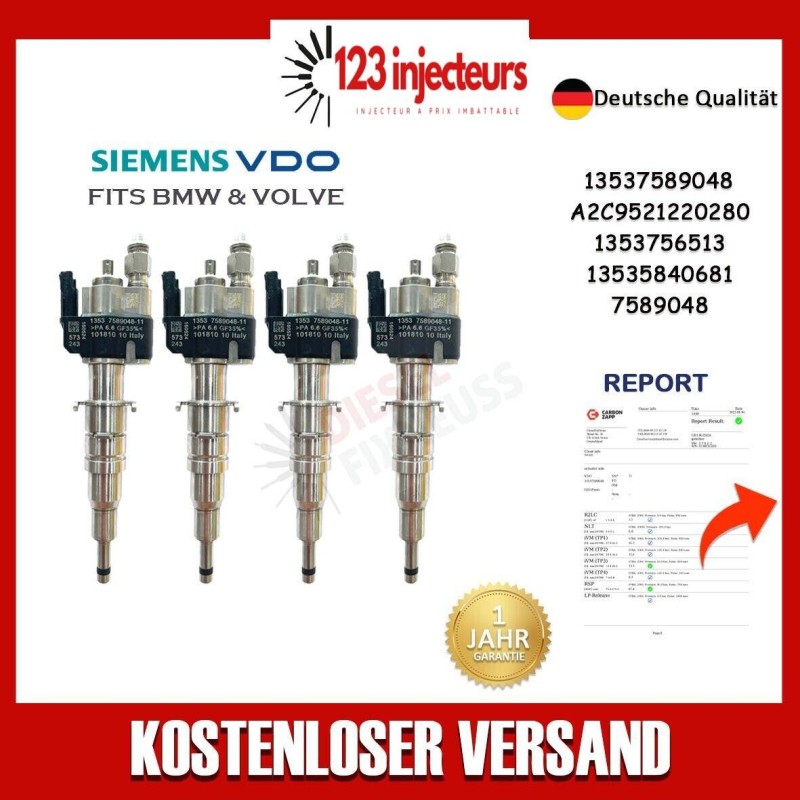 4 x ORIGINAL BMW buse d'injection injecteur E81-88 E90-93 E60 E61 F10 F11 -13537589048- 4 x ORIGINAL BMW buse d'injection injecteur E81-88 E90-93 E60 E61 F10 F11 -13537589048-